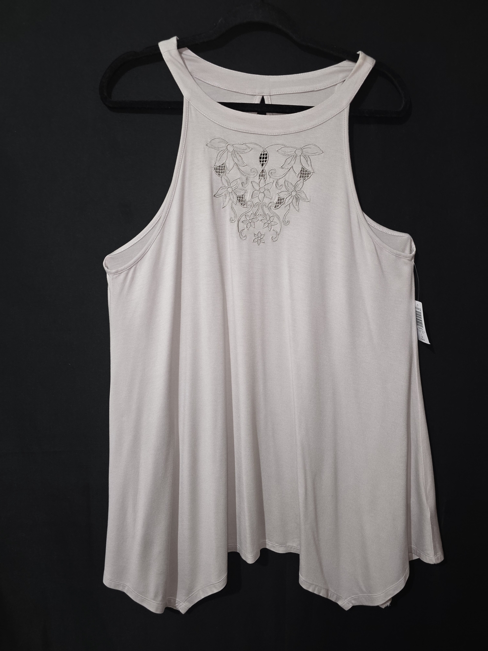 torrid Gray Embroidered High-Neck Tank